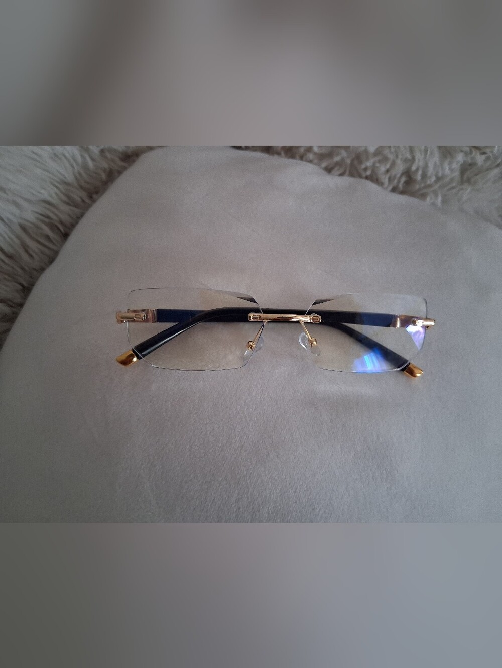 Rimless Gold C -Decor Diamond Cut Glasses +175